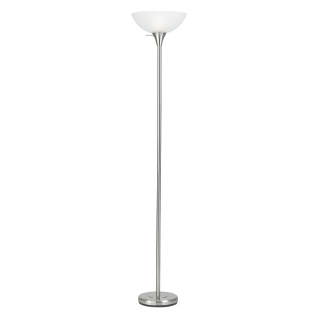 Brushed Steel One Light Pedestal Base Torchier Floor Lamp -  CAL LIGHTING, BO-2055